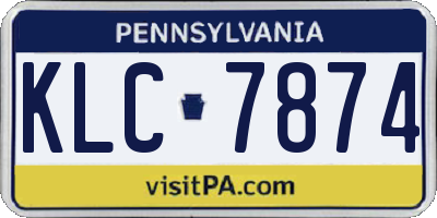 PA license plate KLC7874