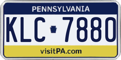 PA license plate KLC7880