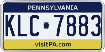 PA license plate KLC7883