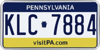 PA license plate KLC7884