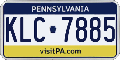 PA license plate KLC7885
