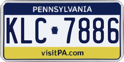 PA license plate KLC7886