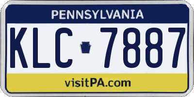 PA license plate KLC7887