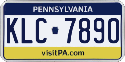 PA license plate KLC7890