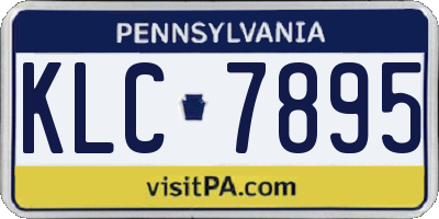 PA license plate KLC7895
