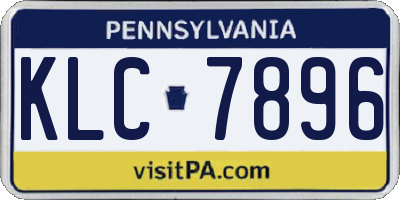PA license plate KLC7896