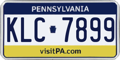 PA license plate KLC7899