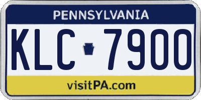 PA license plate KLC7900