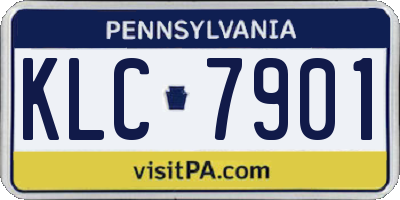 PA license plate KLC7901