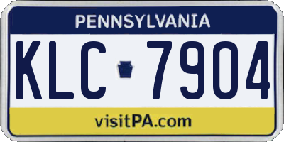 PA license plate KLC7904