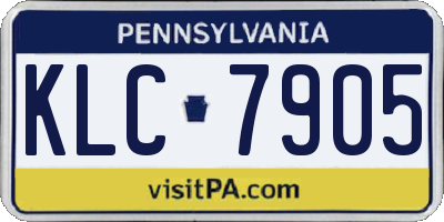 PA license plate KLC7905