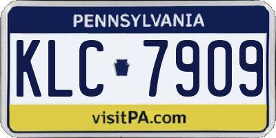 PA license plate KLC7909