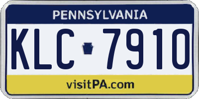 PA license plate KLC7910