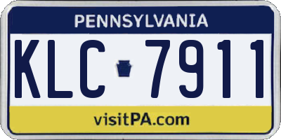 PA license plate KLC7911