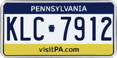 PA license plate KLC7912