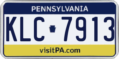 PA license plate KLC7913