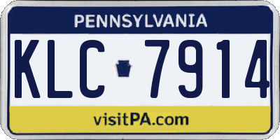 PA license plate KLC7914