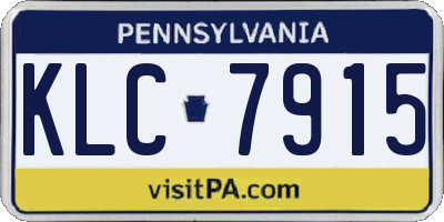 PA license plate KLC7915