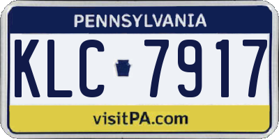 PA license plate KLC7917