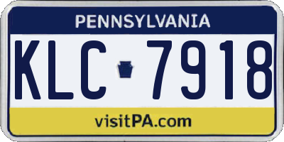 PA license plate KLC7918