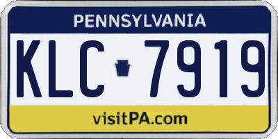 PA license plate KLC7919