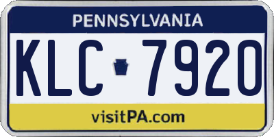 PA license plate KLC7920