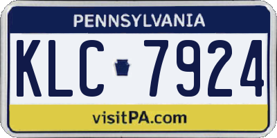 PA license plate KLC7924