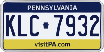 PA license plate KLC7932
