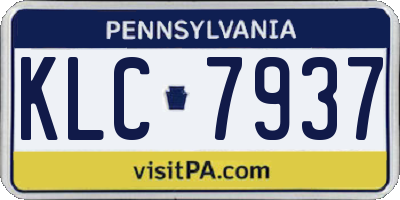 PA license plate KLC7937