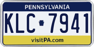 PA license plate KLC7941