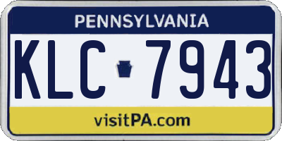 PA license plate KLC7943