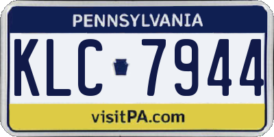 PA license plate KLC7944