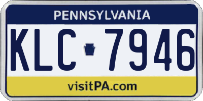 PA license plate KLC7946