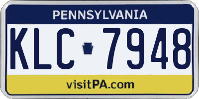 PA license plate KLC7948