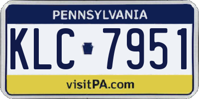 PA license plate KLC7951
