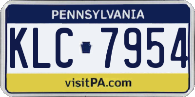 PA license plate KLC7954