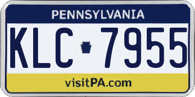PA license plate KLC7955