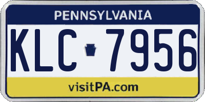 PA license plate KLC7956