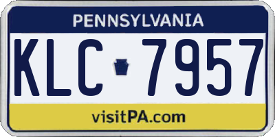 PA license plate KLC7957