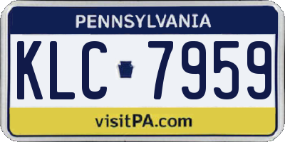 PA license plate KLC7959