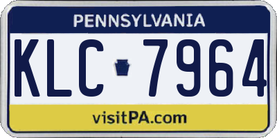 PA license plate KLC7964