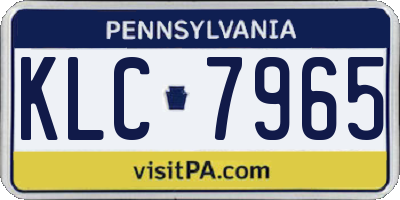 PA license plate KLC7965