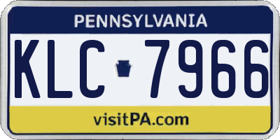 PA license plate KLC7966