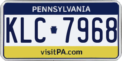PA license plate KLC7968