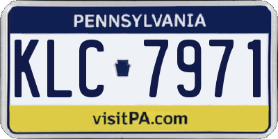 PA license plate KLC7971