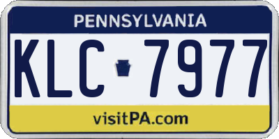 PA license plate KLC7977