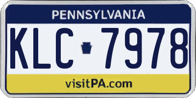 PA license plate KLC7978