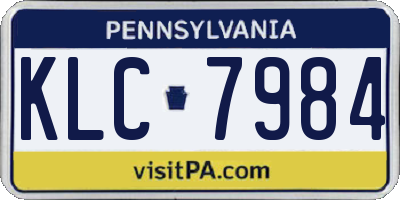 PA license plate KLC7984