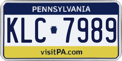 PA license plate KLC7989