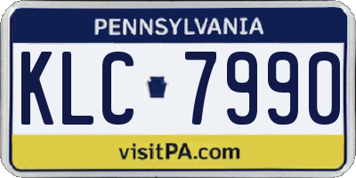 PA license plate KLC7990